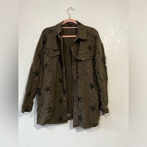Distressed Army Green Jacket